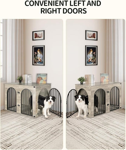 Hzuaneri 43.3" Wooden Dog Crate Furniture, Indoor Dog Kennel Dogs Cage - Image 5