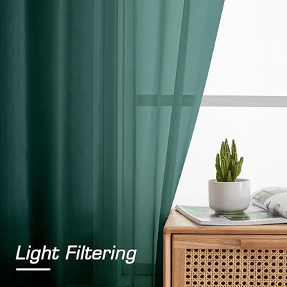 Green Sheer Curtains 84 Inches Long - Image 3