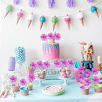 30 PCS Foil Firework Cupcake Toppers Happy Birthday Cupcake Toppers Sparkle Tinsel Flower Drink Stirrers Cocktail Fruit Toothpicks for Valentine's Day Baby Shower Party Cake Decor Supplies Rose Red