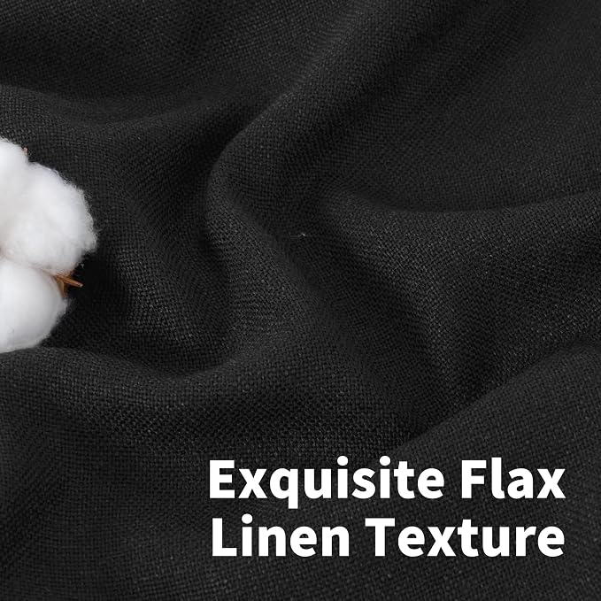 YoungsTex Black Linen Curtains 48 Inch Length - Image 4