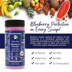 NPG Frezee-Dried Blueberry Powder 7 Oz, Seedless Fine Powder from Wild Wild Blueberries for Smoothies, Baking, Beverages, and Natural Food Coloring, No Sugar Added, Non-GMO