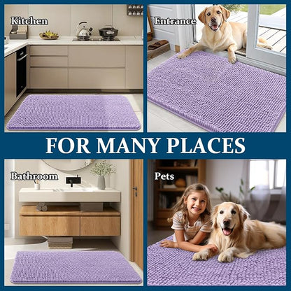 OLANLY Dog Door Mat for Muddy Paws 44x24, Super Absorbent Chenille Mud Mat | - Image 7