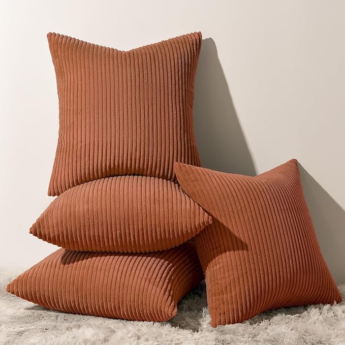 Topfinel Decorative Terracotta Throw Pillow Covers Cushion Cases, Rustic Home by Topfinel