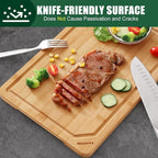 Homaxy Extra Large Organic Bamboo Cutting Boards for Kitchen, 20"x14" Wooden 2XL Cutting Board with Juice Groove and Handles, Charcuterie Butcher Block Wood Serving & Chopping Board - Pre Oiled