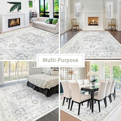8x10 Washable Area Rugs for Living Room, Dining Room | Ultra Soft Faux Wool - Image 4