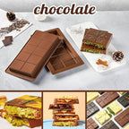 Dubai Chocolate Mold 2 Pack,0.79 Inch Deep Large and Thick Silicone Chocolate Bar Molds for Stuffed Bar,Big Chocolate Candy Bar Mold for Filling Knafeh Pistachio Kit
