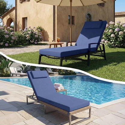 Outdoor Chaise Lounge Cushions, 71x21 Inch Olefin Water & Fade Resistant Pool - Image 7