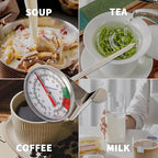 MEASUREMAN Instand Read 2” Dial 0~220℉/℃，Milk Thermometer，Milk Foam，Coffee Drinks Thermometer（2Pack）