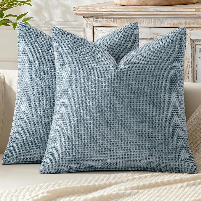 MIULEE Decorative Couch Throw Pillow Covers 20x20 Inch Coastal Blue 2 Pack | by MIULEE