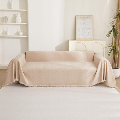 MYSKY HOME Dog Sofa Covers Khaki L-Shaped Sofa Slipcovers, Loveseat Couch - Image 8