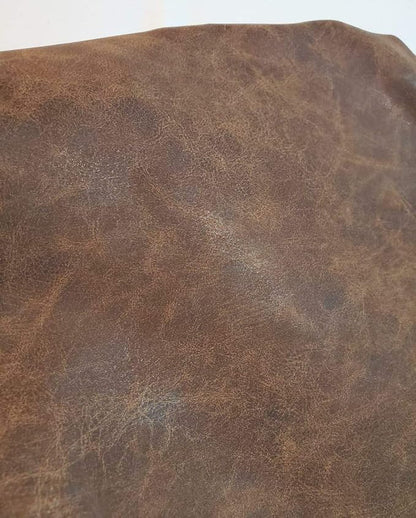 NAT Leathers™ | Brown Distressed 2 Tone Oily Faux Vegan Leather Sheet | 5 Yard by NATLeathers
