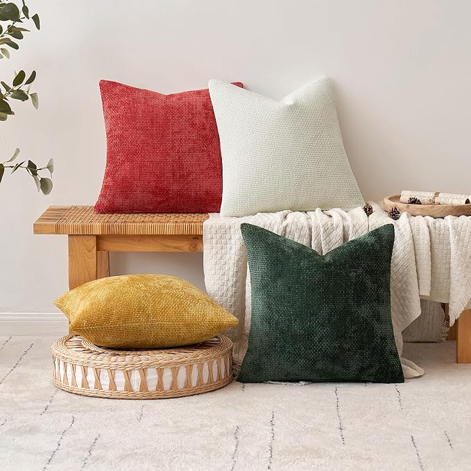 MIULEE Decorative Couch Throw Pillow Covers 18x18 in Pure White 2 Pack | Modern - Image 4