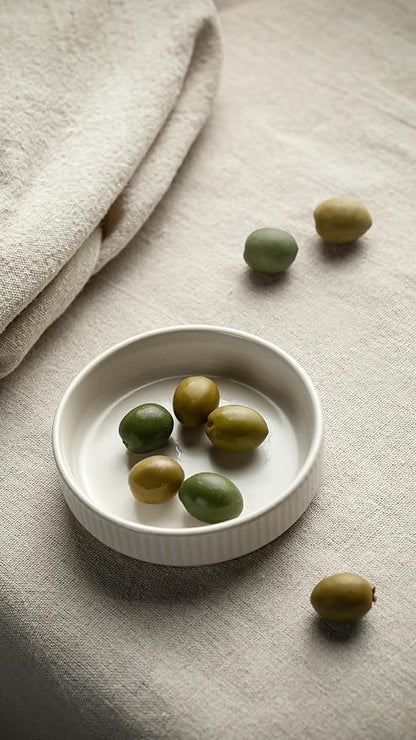 famiware Star Soy Sauce Dish Ceramic Dipping Bowls Set of 6, 4 oz Individual Dip Sauce Cups/Bowls/Dishes/Plates, Small Serving Bowl for Side Dishes, Dessert, Ice Cream, Sushi - Matte White