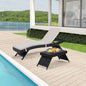 Outdoor Chaise Lounge Chair + Coffee Table Set of 2 by Asifom