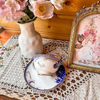 ACMLIFE Bone China Tea Sets, Blue and Gold Tea Set for Adults Porcelain Tea Cup Set, Cup and Saucer Set Vintage Floral for Women Party or Christmas Gifts Giving (china blue)