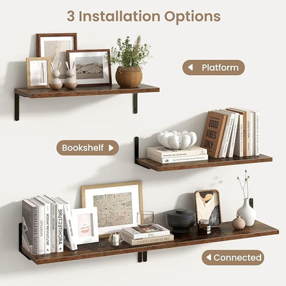 Fun Memories Deep Floating Shelves, 24W x 8D Floating Shelves Set of 2 - Image 5