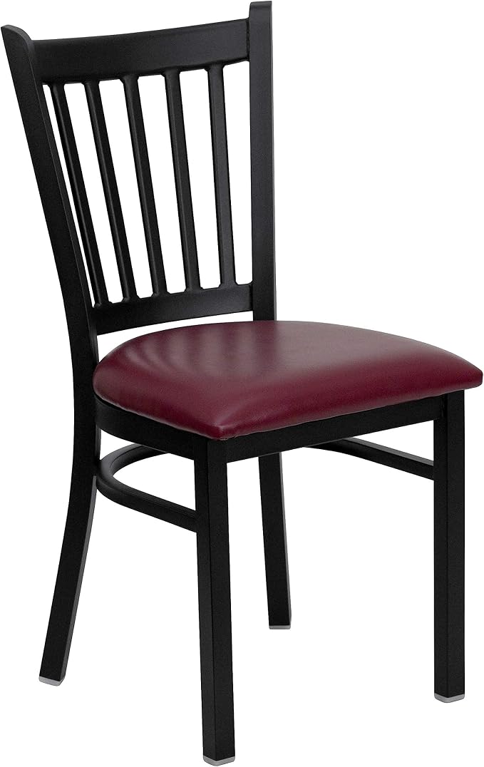 Flash Furniture HERCULES Series Black Vertical Back Metal Restaurant Chair by FlashFurniture