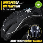 HANDLANDY Waterproof Insulated Work Gloves, 3M Thinsulate Thermal Winter Gloves for Men Women Touch Screen, Warm Ski Snowboard Cold Weather Gloves (Black, Medium)