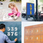 4 Inch Number Stencils Set, 0-9 Plastic Address Number Stencils Reusable Cake Digital Templates for Painting on Wall,Wood,Rock,Mailbox and DIY Art Projects