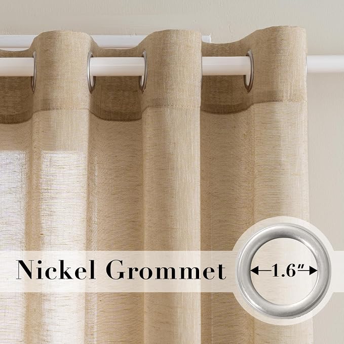 Window Treatments Linen Curtain Panels Open Weave - Image 2