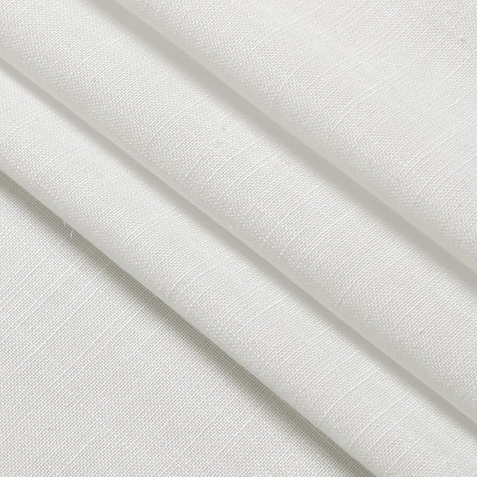 Off White Kitchen Curtains 36 Inch Length Set 2 Panel Back Tab Pocket Semi - Image 6