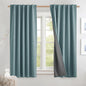 NICETOWN Skylark Blue Thick Linen Blend 100% Blackout Curtains by NICETOWN