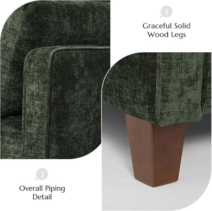Luxury Oversized Accent Chair Set of 2, 40.9" Upholstered Piping Single - Image 8