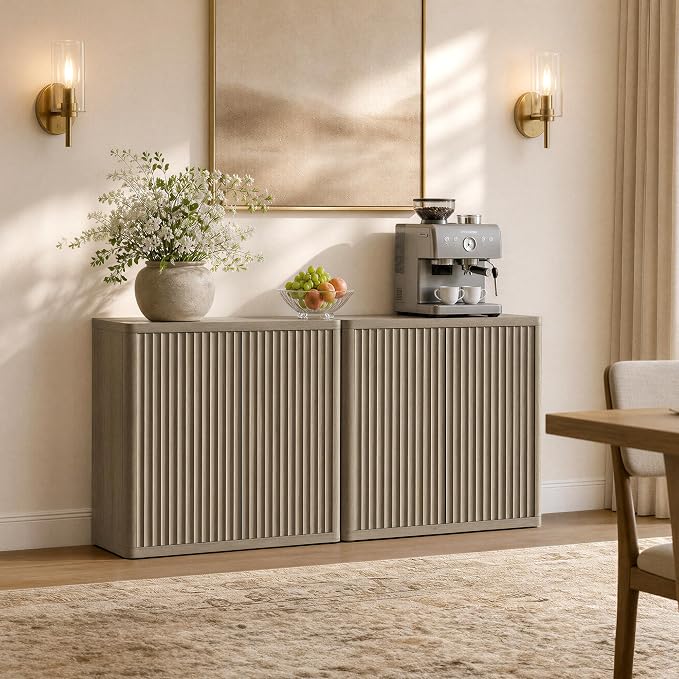 SICOTAS Buffet Cabinet with Storage 103.8" Sideboard Accent Modern Credenza - Image 4