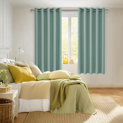 Blackout Curtains for Bedroom, 60 x 63 Inches Length, Sage Green | Thermal - Image 6