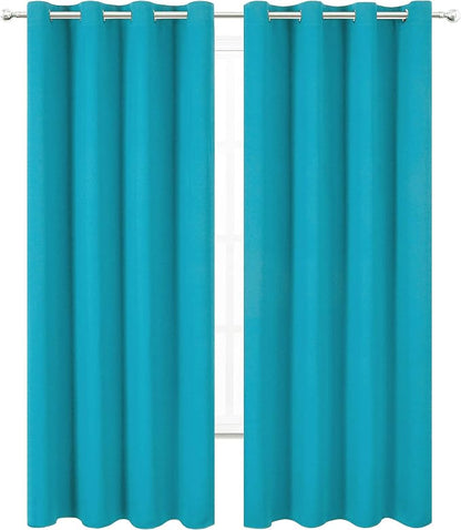 Teal Thermal Blackout Curtains/52 x 95 Inch/Set of 2 Panels Room Darkening - Image 2