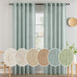 MIULEE Sea Green Linen Curtains 37x84 Inch Length by MIULEE