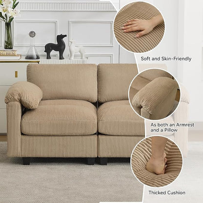 61'' Modular Loveseat Sofa, Extra Deep Seat Cloud Couch - Image 3