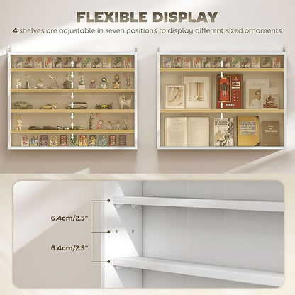 HOMCOM 5-Tier Display Cabinet, Glass Door Cabinet - Image 4