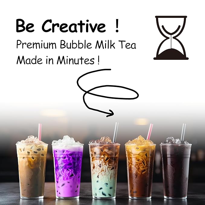 Boba Moo Premium Boba Tea Kit Combo (Classic & Taro) - Only 10,000 Kits Yearly, Small Batch Bubble Tea Kit With Exceptional Taste & Chewiness, Vegan, Lactose-Free, 6 Servings