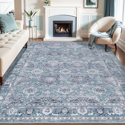 SERISSA 8x10 Washable Non Slip Floral Boho Area Rug by SERISSAHomeDecorCollection