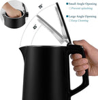 Dezin Electric Kettle, 0.8L Portable Travel Kettle with Double Wall Construction, 304 Stainless Steel Electric Tea Kettle for Business Trip, Small Electric Kettle with Auto Shut-Off (Without Cup)