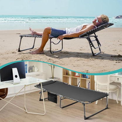 #WEJOY Folding Lounge Chair Outdoor, 5-Position Adjustable Sunbathing Tanning - Image 7