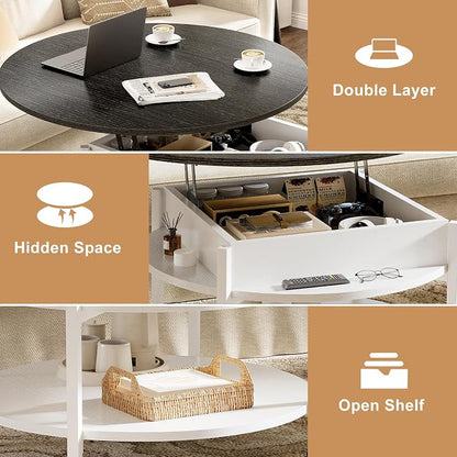 FABATO Round Lift Top Coffee Table - Image 6