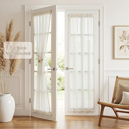 MYSKY HOME Natural French Door Curtains - Image 2