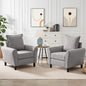 Mid-Century Accent Chairs Set of 2, Modern Linen Fabric Armchair by Chireca
