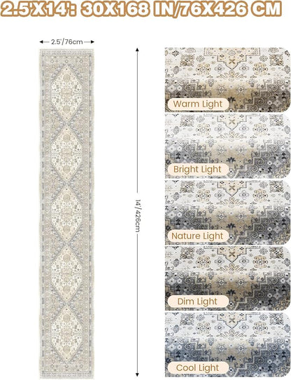 Washable Runner Rug 2.5x14, Long Kitchen Rugs Non-Slip, Soft Hallway Runner - Image 2