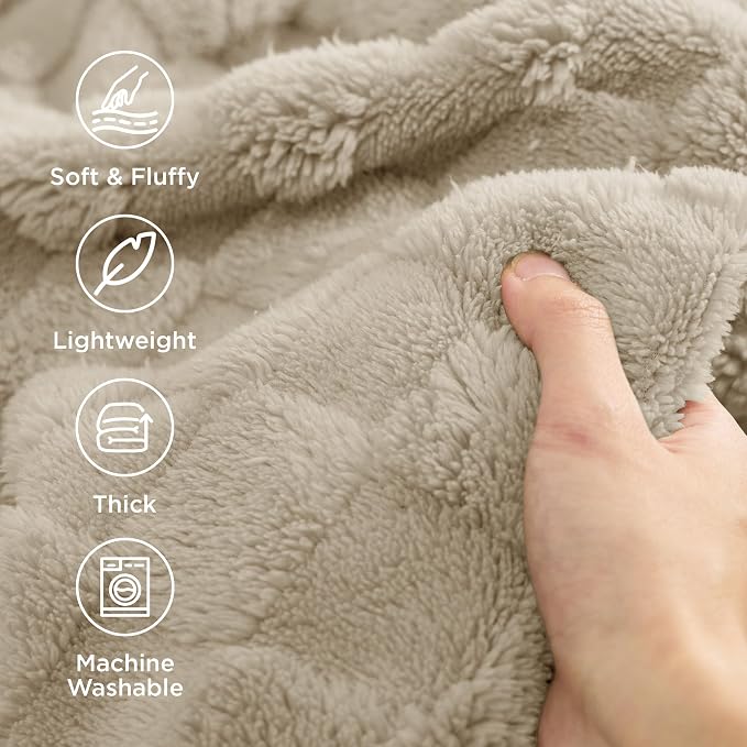 Bedsure GentleSoft Neutral Beige Throw Blanket - Image 3