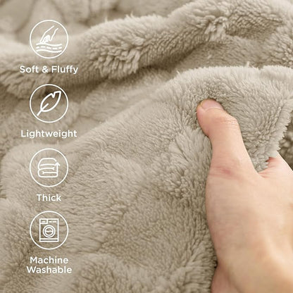 Bedsure GentleSoft Neutral Beige Throw Blanket - Image 3