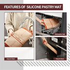 Cook's Aid Silicone Pastry Mat Extra Large with Measurements 26''x16'' for Reusable,Non-slip Silicone Baking Mat, Counter, Dough Rolling, Oven Liner,Fondant/Pie Crust, Red