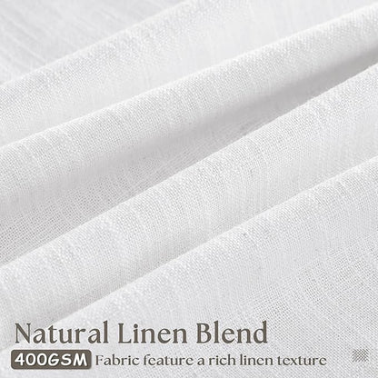 Snow White Pinch Pleated Linen 120 Inch Curtains 60 Inch Width | Linen Blend - Image 2