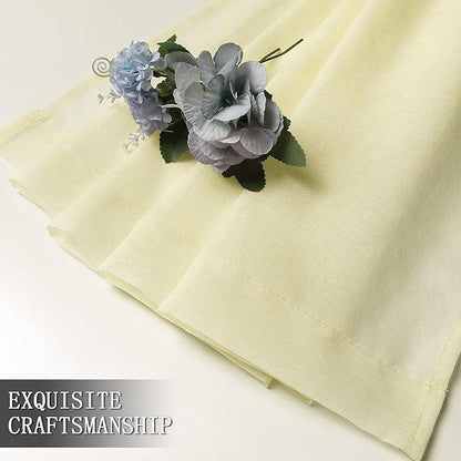 Tollpiz Sheer Tier Curtain Linen Textured Half Kitchen Curtains Sheer Light - Image 7