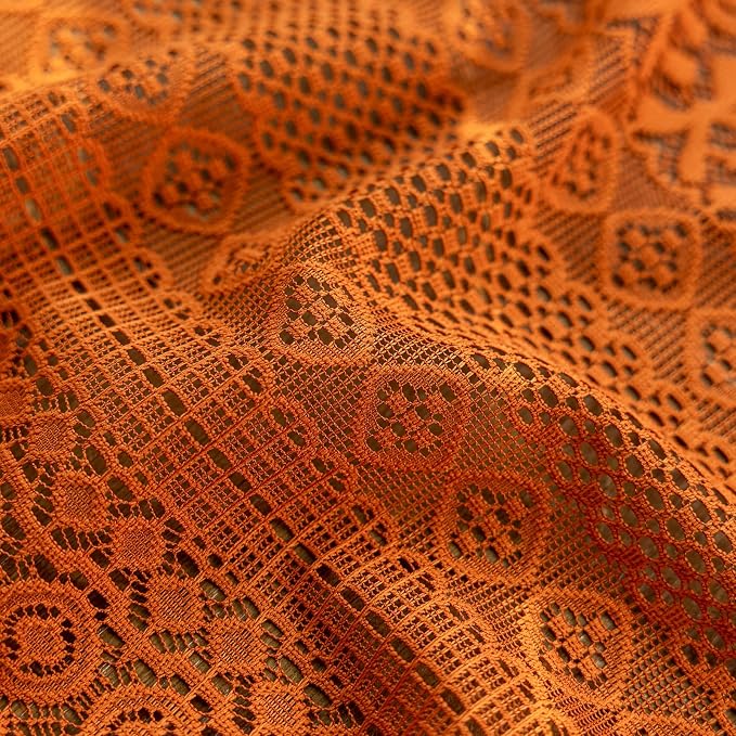 Sutuo Home Terracotta Boho Kitchen Curtains 54 inches Long, Burnt Orange - Image 7