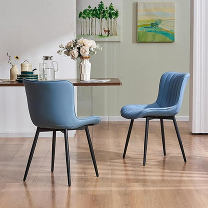 YOUNUOKE Mid-Century Modern Dining Chairs Set of 2, Armless Accent Chair - Image 8