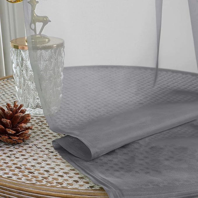 Chyhomenyc Charcoal Grey Sheer Curtains 90 Inches Long 2 Panels, Light - Image 7