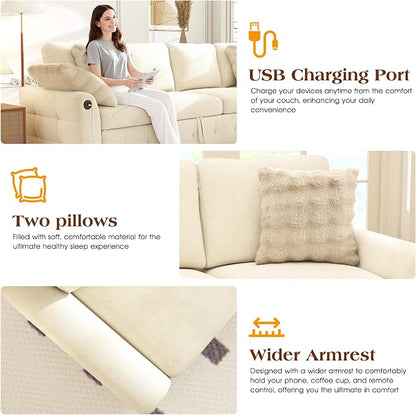 Ihanherry L-Shaped Sectional Sofa Bed, 6-Seater Convertible Pull Out Sleeper - Image 6